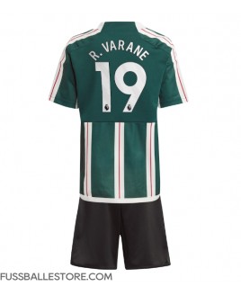 Günstige Manchester United Raphael Varane #19 Auswärts Trikotsatzt Kinder 2023-24 Kurzarm (+ Kurze Hosen)